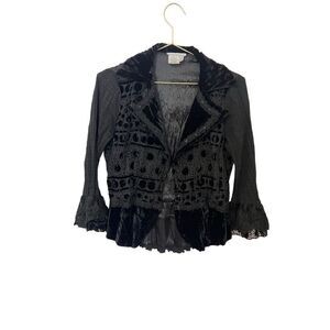 Alberto Makali vintage dainty goth cardigan mixed medium artsy boho jacket sz sm